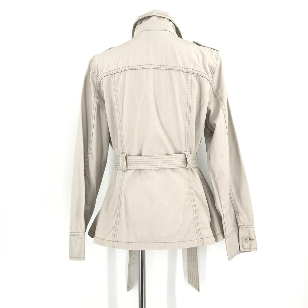 French Cuff Tan Khaki 4-Pocket Belt Utility Jacket - Picture 2 of 11